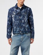 PHILIPP PLEIN Denim Trucker Jacket Jacquard Monogram Men