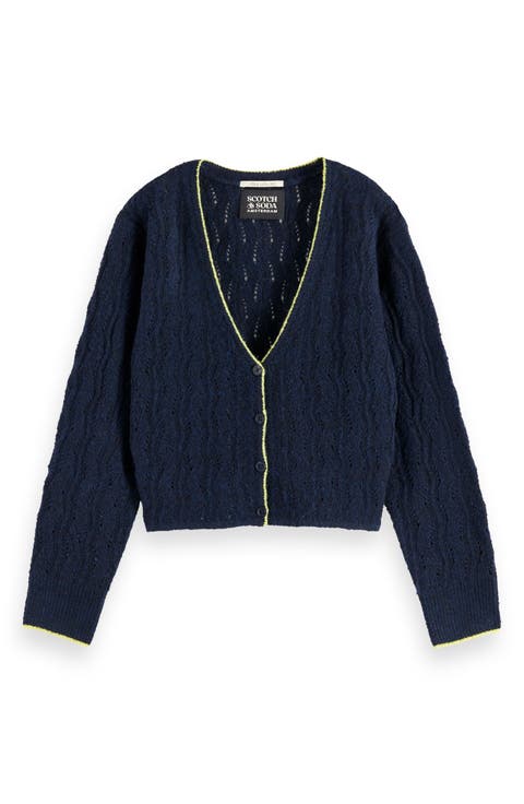 Kids' Ajour Pointelle Cardigan (Big Kid)