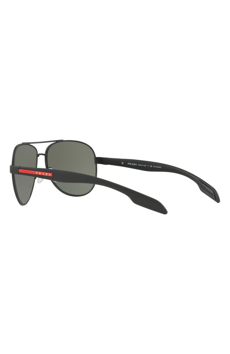 Prada 62mm Oversize Polarized Aviator Sunglasses, Alternate, color, 