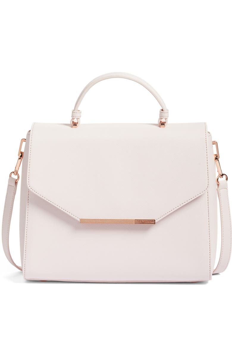 Ted Baker London Large Dajana Faux Leather Top Handle Satchel, Main, color,