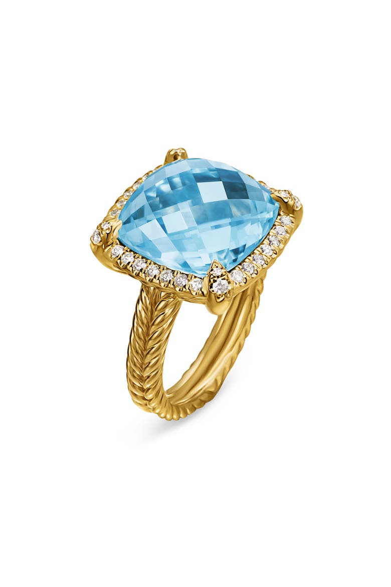 Chatelaine® Pavé Bezel Ring, Alternate, color, 18K YELLOW GOLD