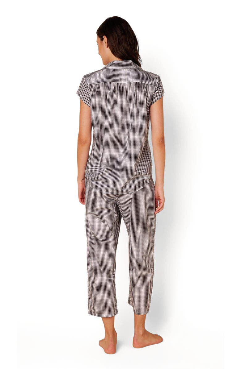 The Cat's Pajamas Luxe Pima Capri Print Set, Alternate, color, Classic Gingham Navy