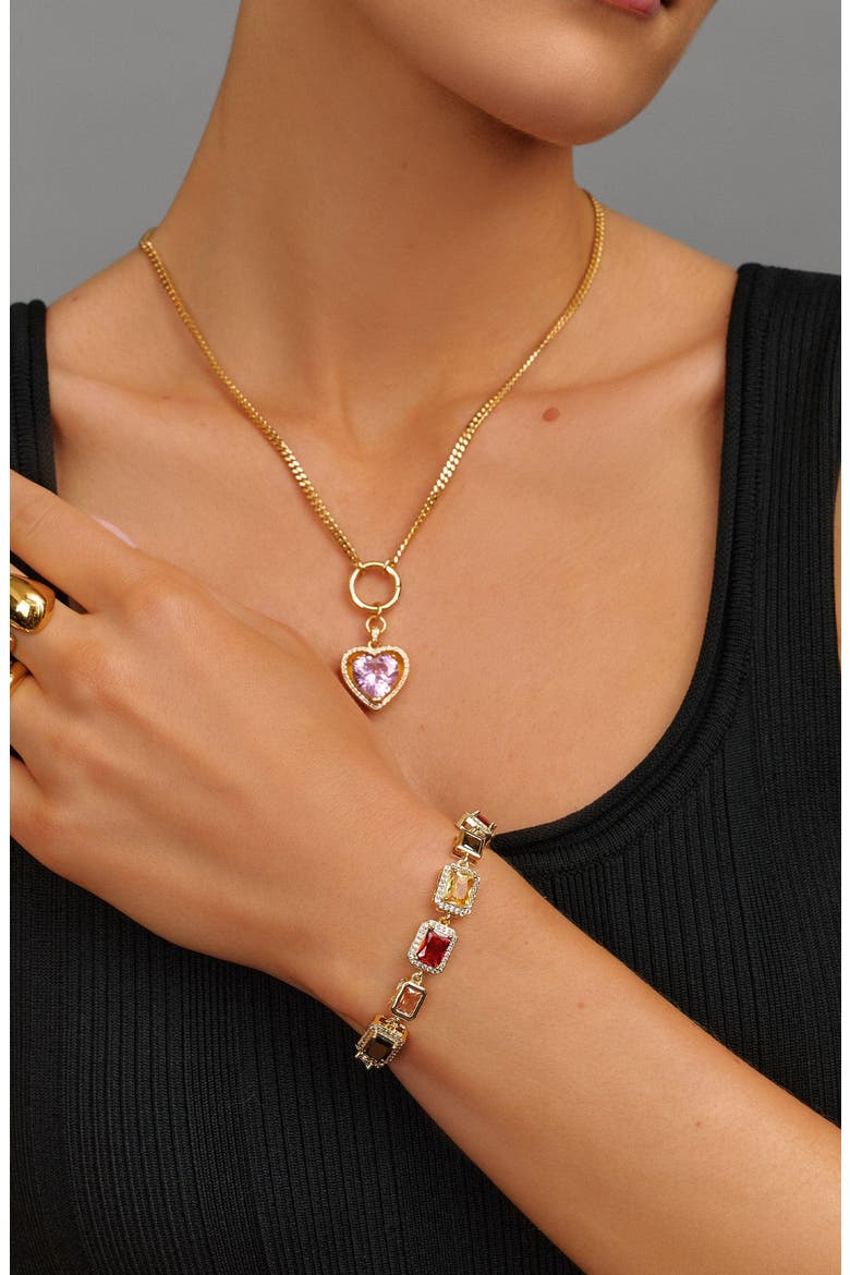 Gold Crystal Gem Bracelet, Alternate, color, Gold