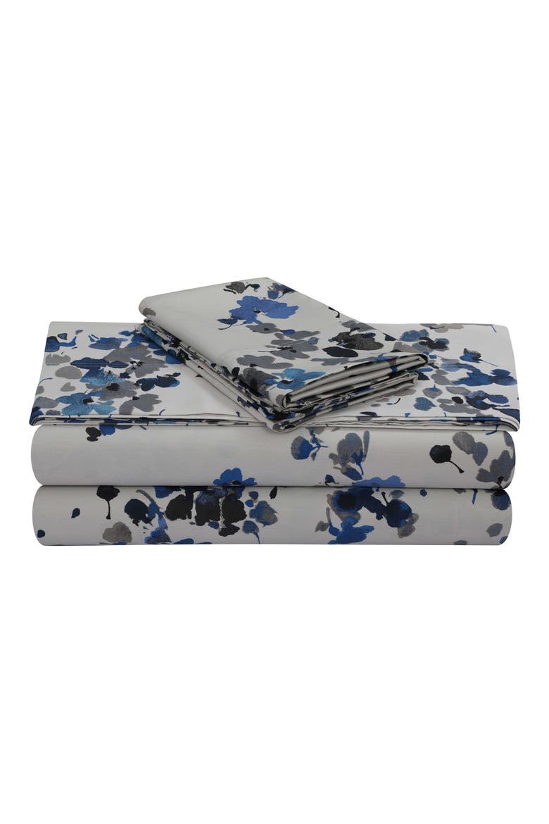 Lisbon 300 Thread Count Cotton Sateen Sheet Set, Main, color, BLUE