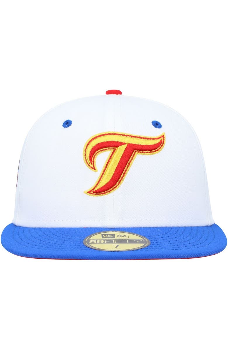 New Era Men's New Era White/Royal Toronto Blue Jays 30th Anniversary Cherry Lolli 59FIFTY Fitted Hat, Alternate, color, White