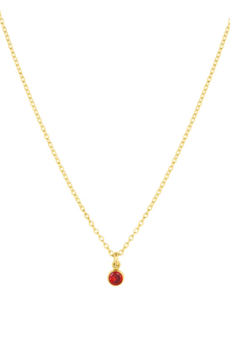 Set & Stones Birthstone Charm Necklace, Main, color, Gold / July