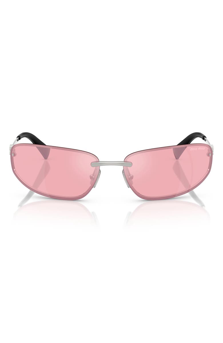 Miu Miu 69mm Oversize Oval Sunglasses, Main, color, Pink