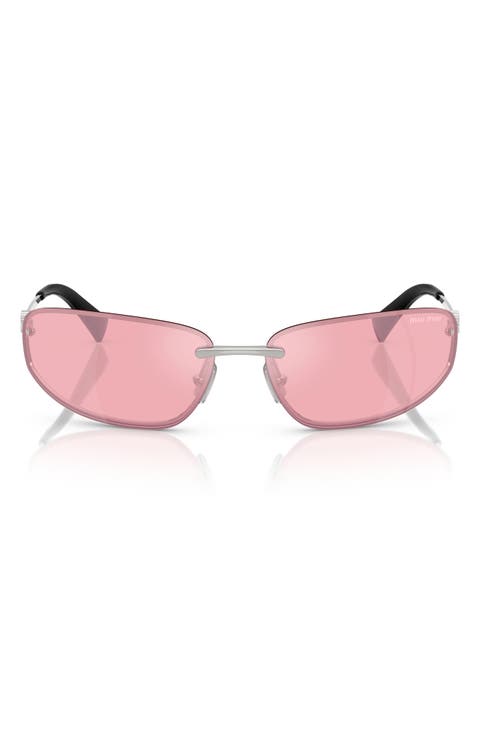 69mm Oversize Oval Sunglasses