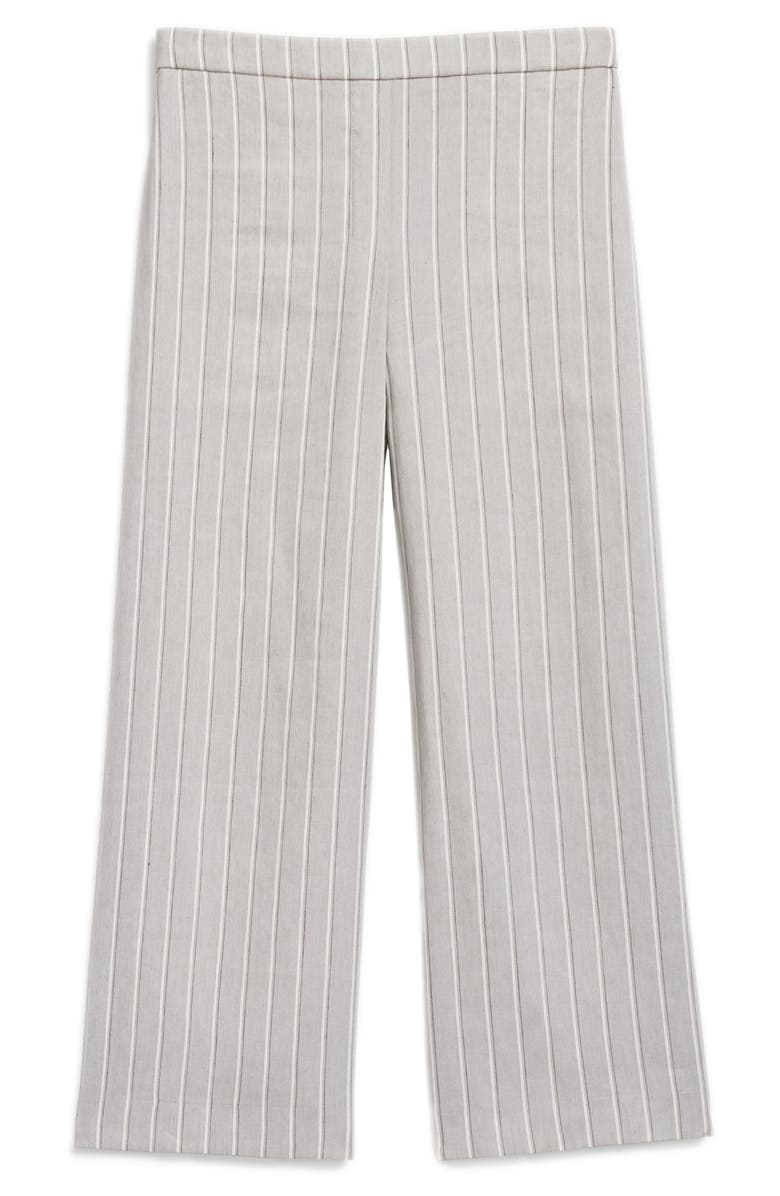 Theory Stripe Wide Leg Linen Blend Pull-On Pants, Alternate, color,