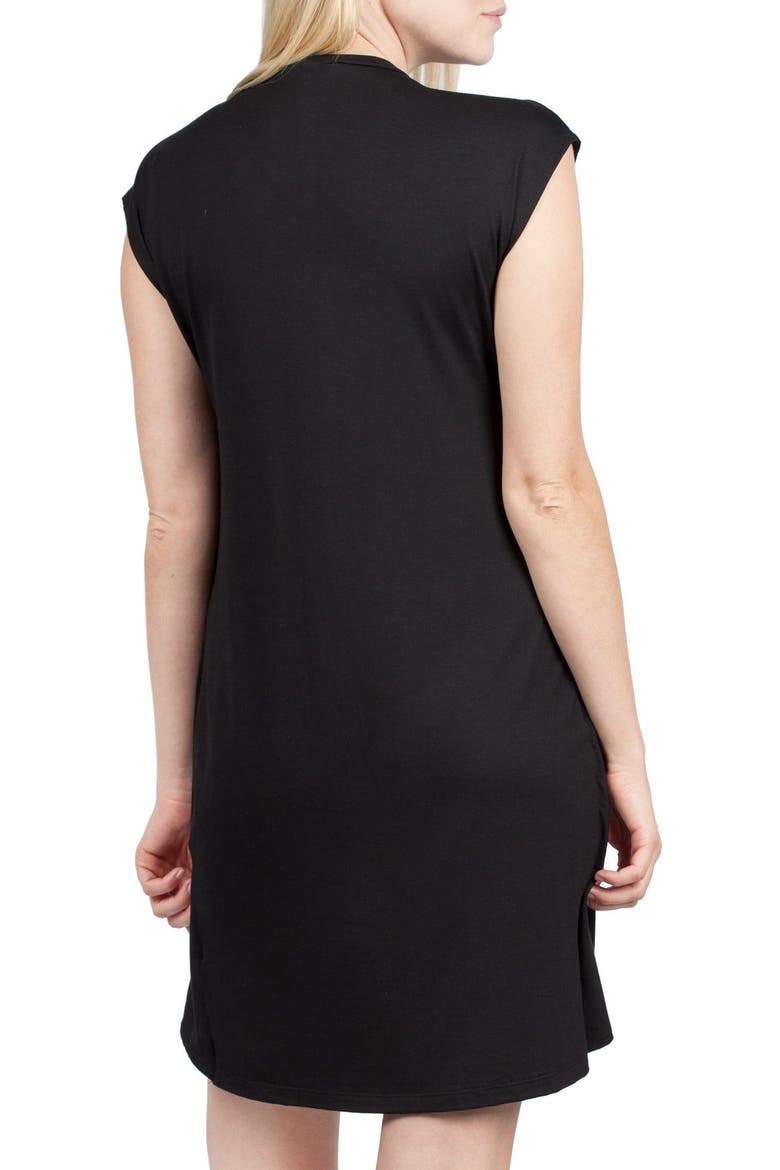 Lille Maternity/Nursing Tunic Dress, Alternate, color, BLACK/ DUSTY PINK CONTRAST