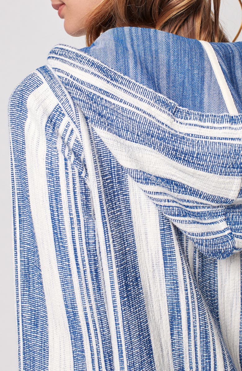 Faherty Islet Stripe Poncho Hoodie, Alternate, color,