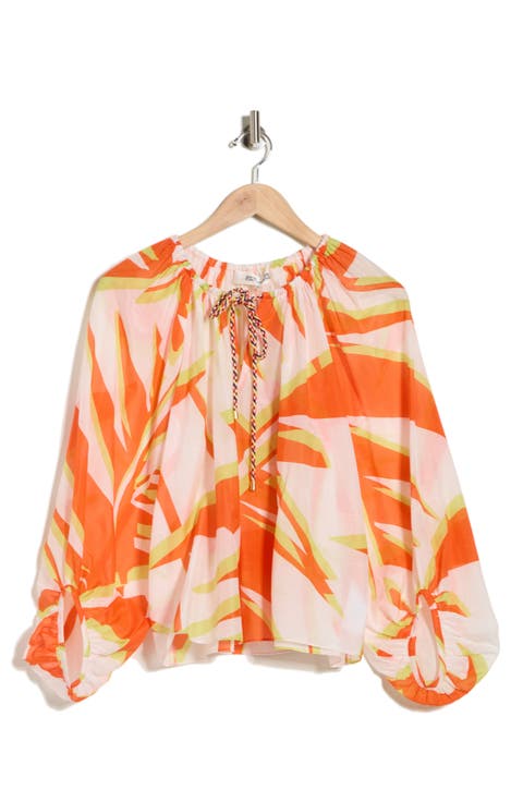 Celia Balloon Sleeve Cotton & Silk Top
