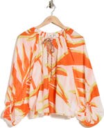DVF Celia Balloon Sleeve Cotton & Silk Top