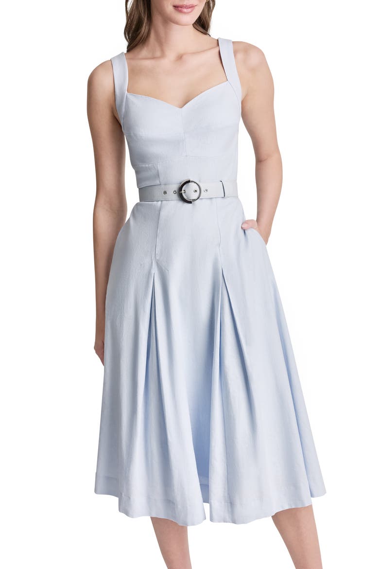 Strapless Midi Dress, Alternate, color, SKYWAY BLU