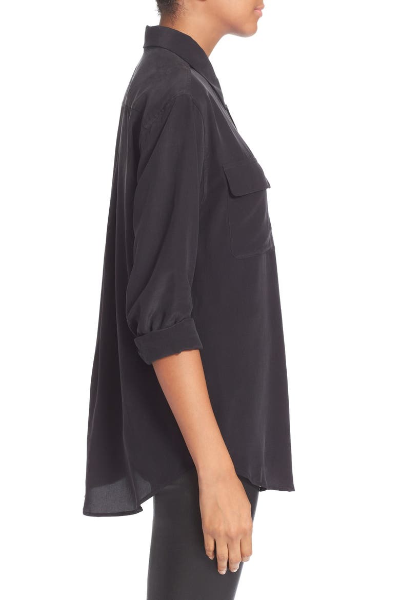 'Signature' Silk Shirt, Alternate, color, TRUE BLACK
