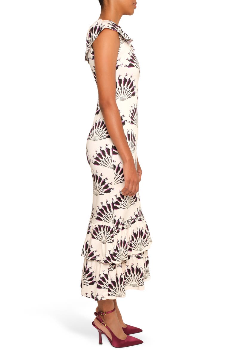 The Lulo Project Stillness Bird Print Dress, Alternate, color, Throated Ivory