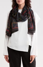 KARL LAGERFELD PARIS Paris Map Chiffon Scarf