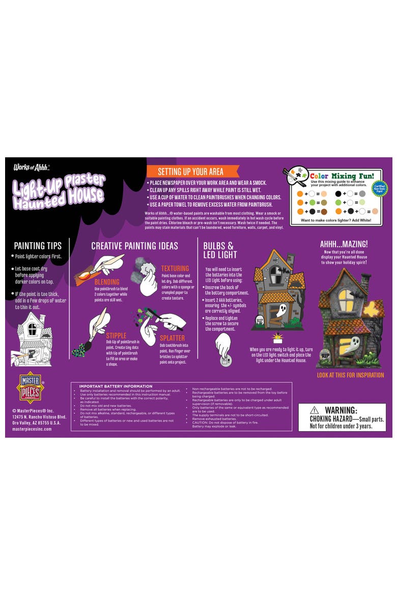 Haunted House Light-Up Plaster Kit, Alternate, color, Multicolor