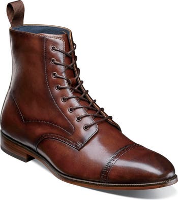 Stacy Adams Shoes Henry Cap Toe Lace Up Boot Navy Size 14