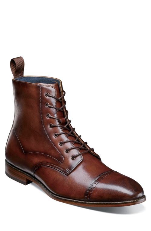 Stacy Adams Henry Cap Toe Boot In Brown