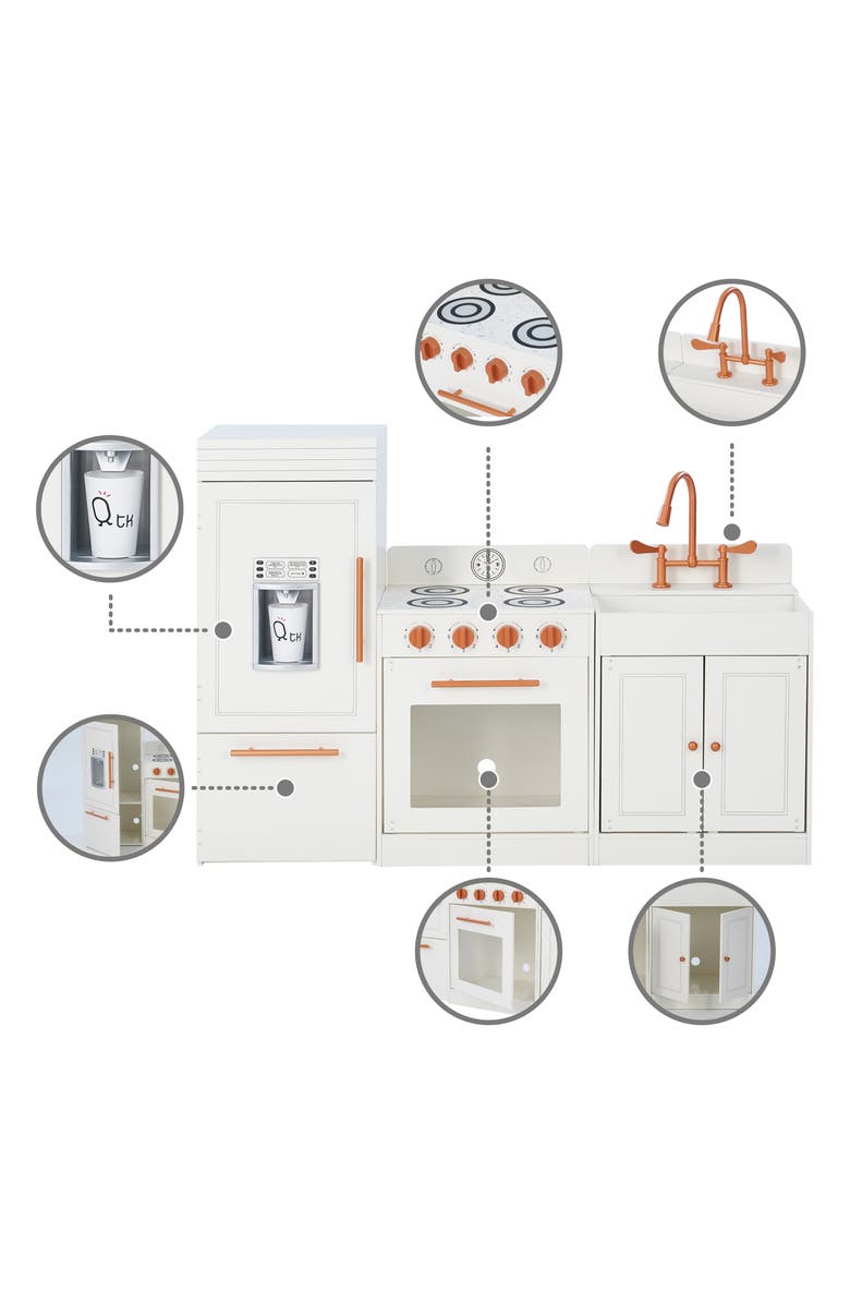 Teamson Kids Little Chef Paris Classic Kitchen Playset, Alternate, color, White / Rose Gold