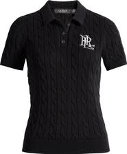 Lauren Ralph Lauren Cable Knit Cotton Polo Sweater
