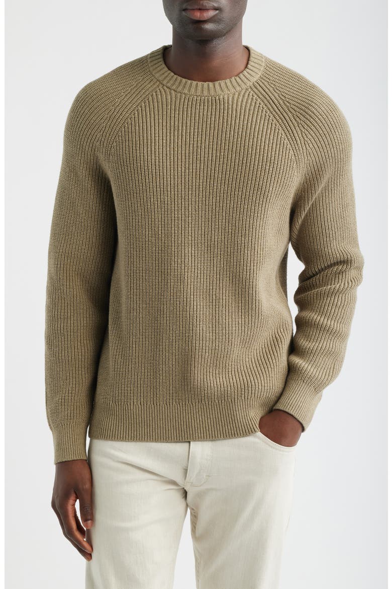 Shaker Stitch Cotton Sweater, Main, color, HEATHER SAGE