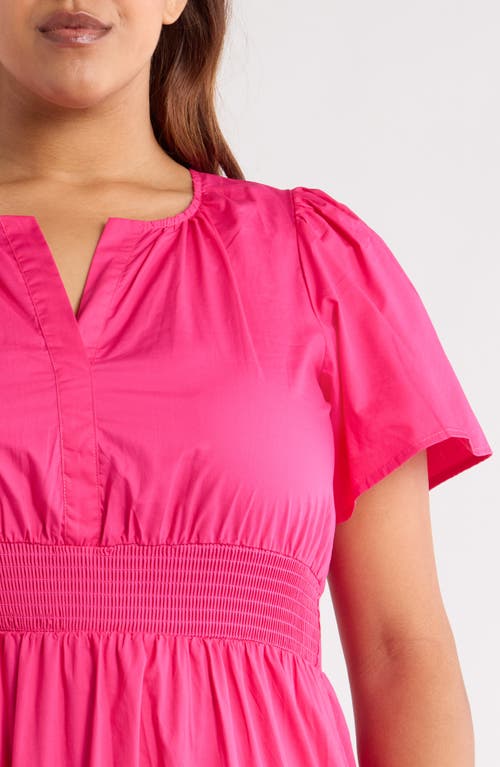 Sugarlips Fabia Palmer Cotton Poplin Tiered Maxi Dress In Pink
