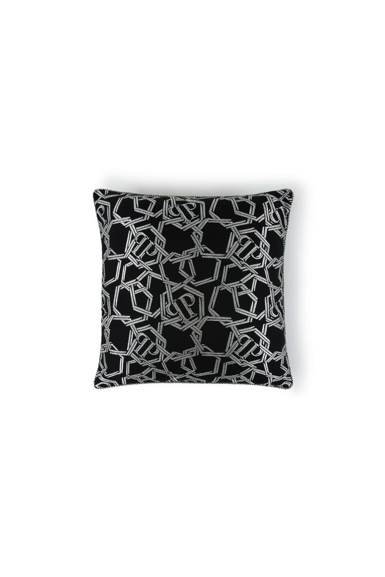Jacquard Cushion Chains 60X60 Unisex, Main, color, black/silver