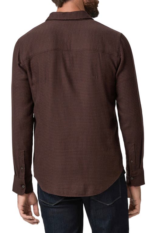 Paige Everett Houndstooth Flannel Button-up Shirt In Brown