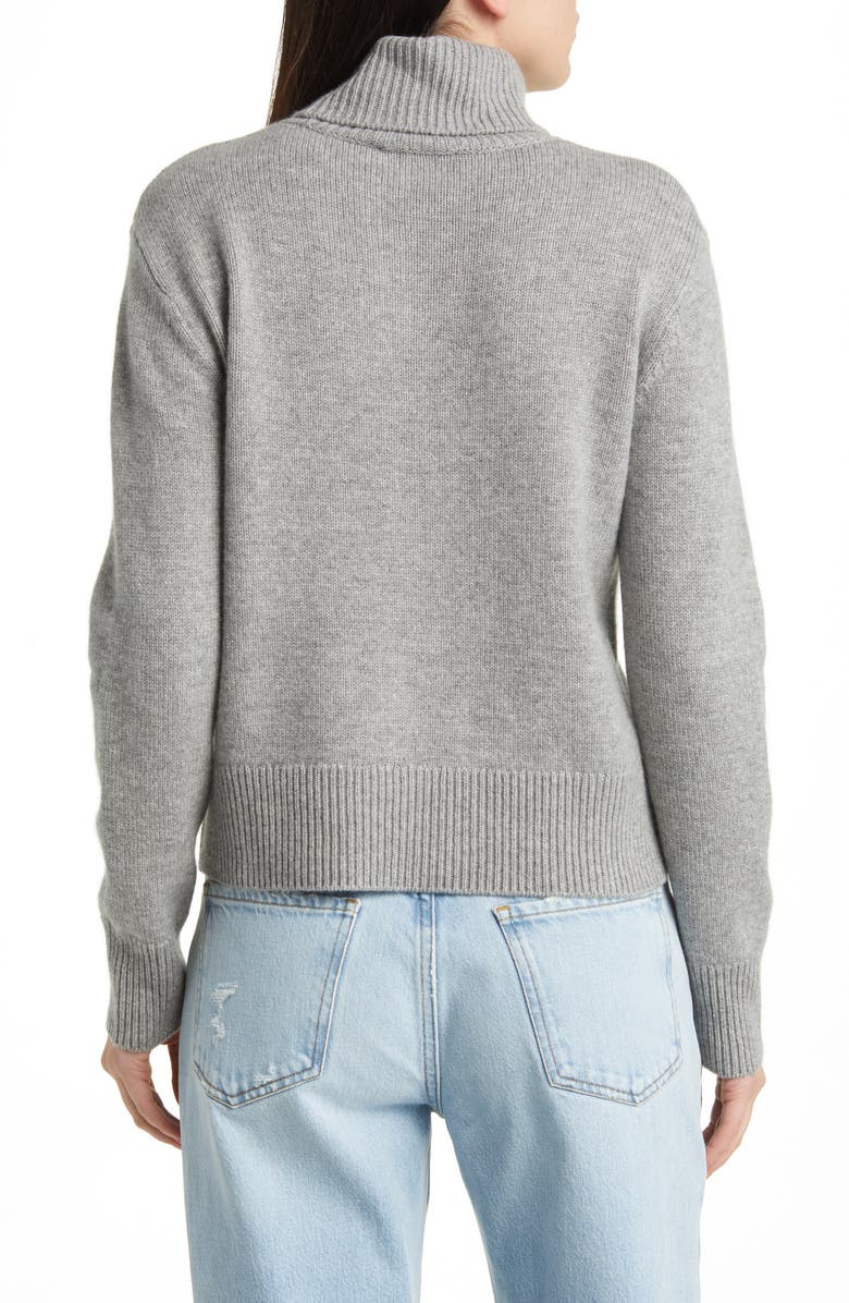 FRAME Cashmere Turtleneck Sweater, Alternate, color, Heather Grey