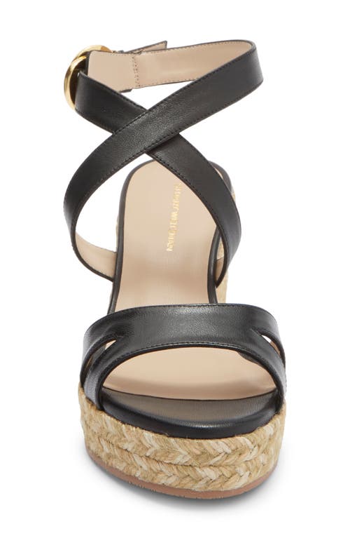 Stuart Weitzman Zuzu Espadrille Wedge Sandal In Black