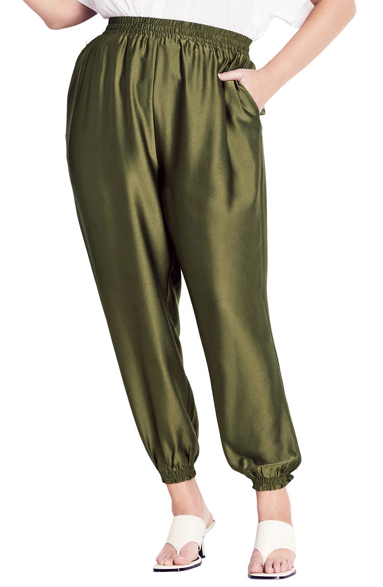 City Chic Class Satin Joggers, Main, color, 