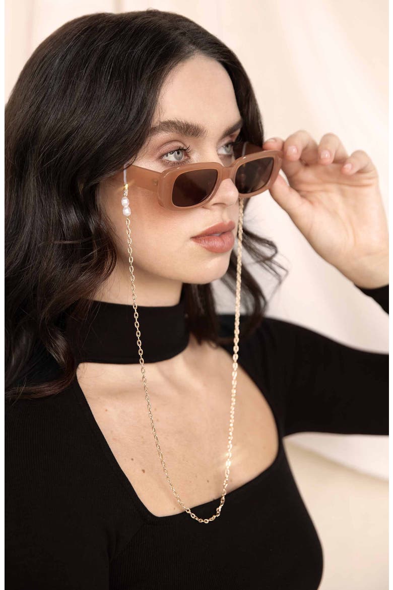 Imitation Pearl Eyeglass Chain, Alternate, color, GOLD