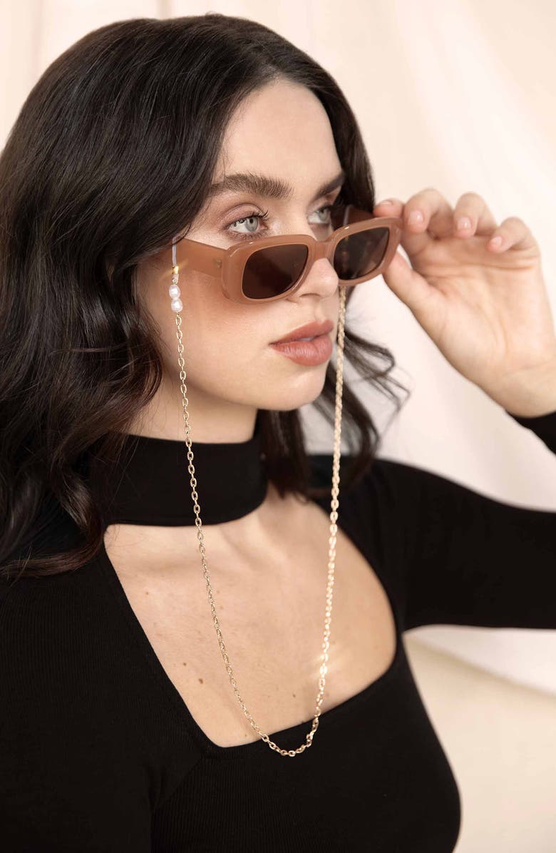 Ettika Imitation Pearl Eyeglass Chain, Alternate, color,