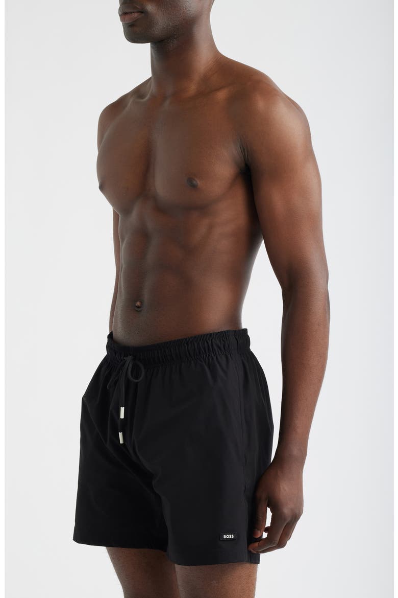Shark Swim Trunks, Alternate, color, BLACK