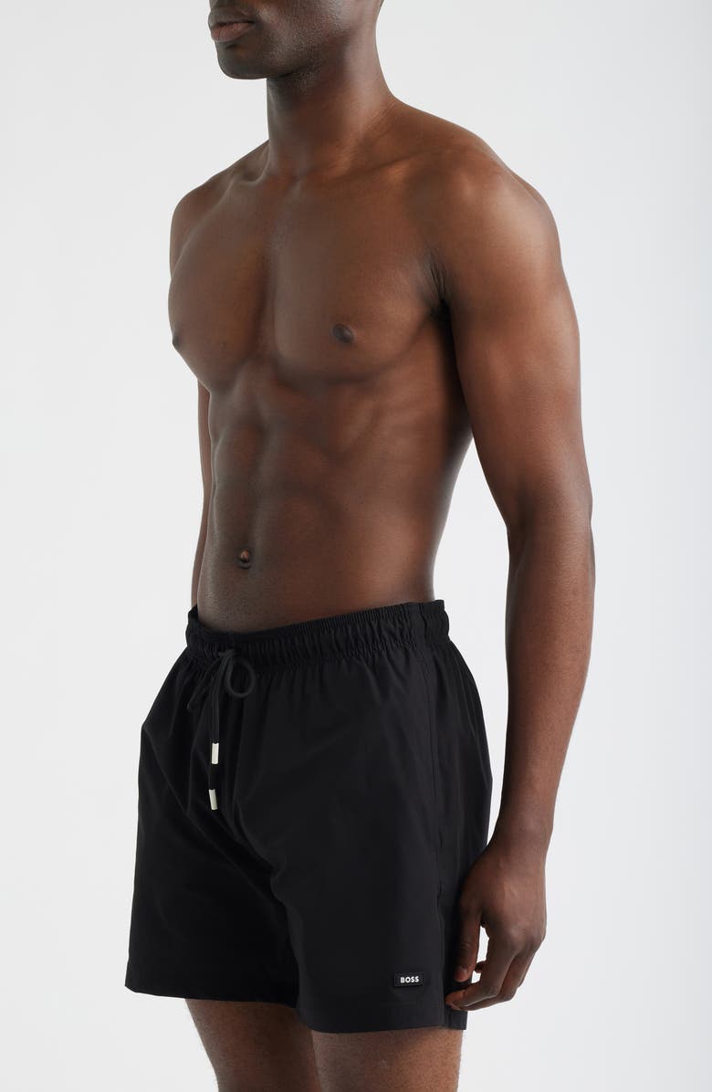 BOSS Shark Swim Trunks, Alternate, color, Black