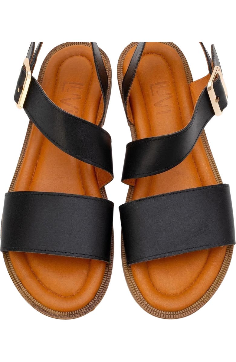 Forever & Always Shoes Majesty Leather Sandal, Alternate, color, Black Leather
