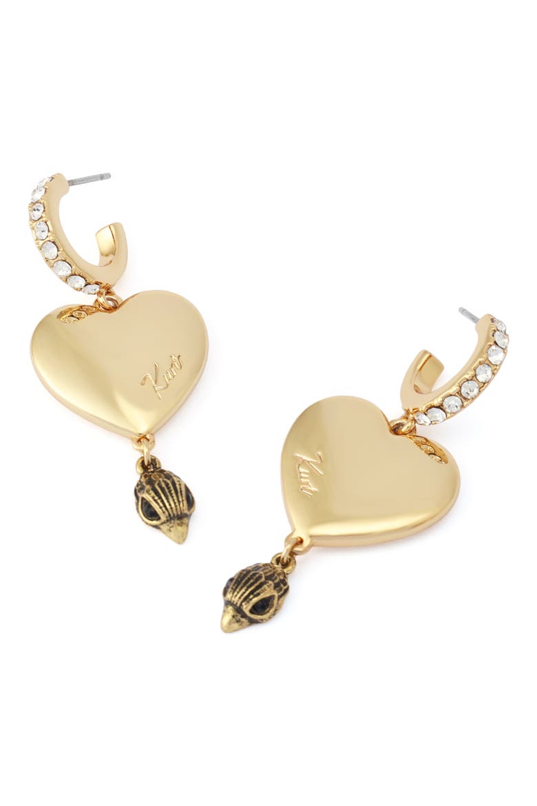 Eagle Heart Drop Earrings, Alternate, color, GOLD