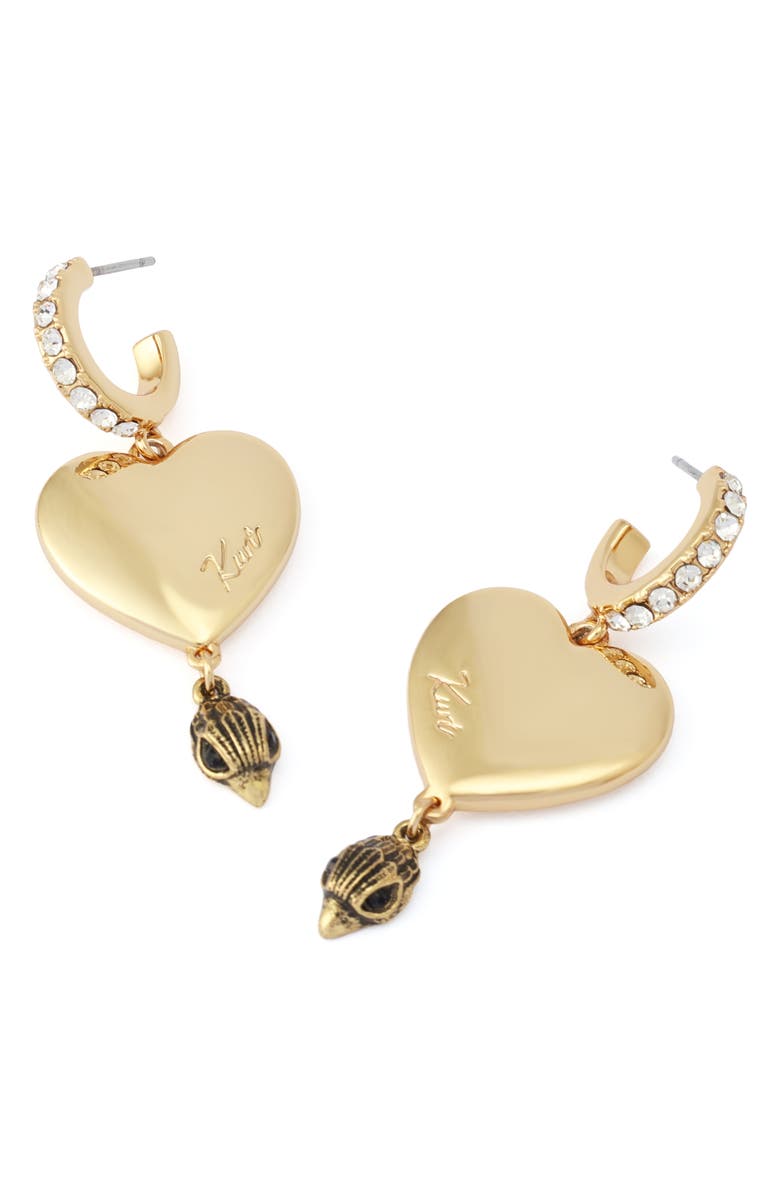 Kurt Geiger London Eagle Heart Drop Earrings, Alternate, color, Gold