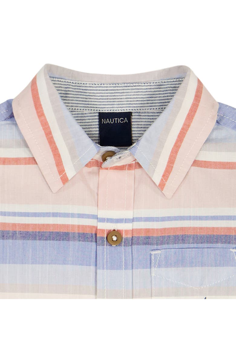 Nautica Kids' Short Sleeve Button-Up Shirt, T-Shirt & Shorts Set, Alternate, color, 