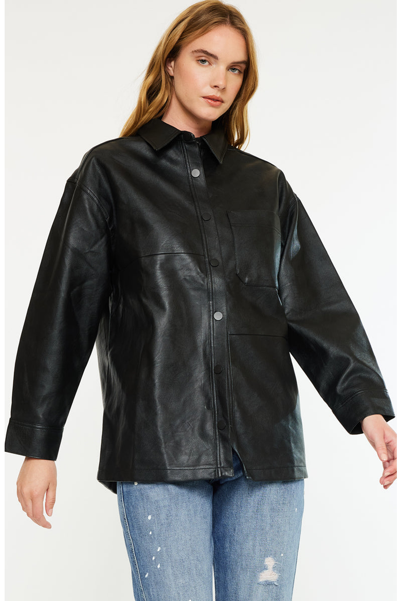 Margo Faux Leather Jacket, Alternate, color, Black