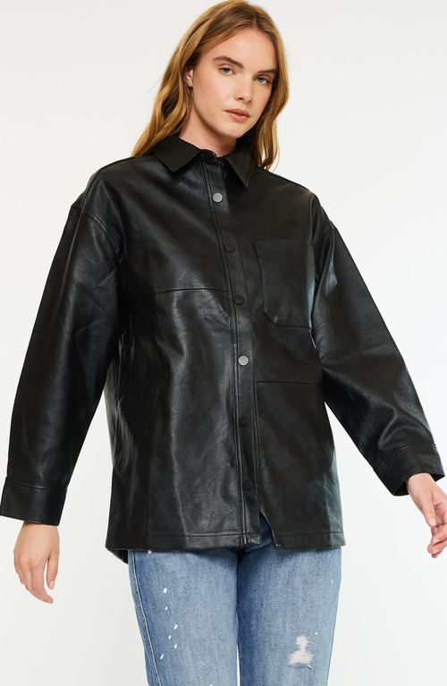 Kancan Margo Faux Leather Jacket In Black
