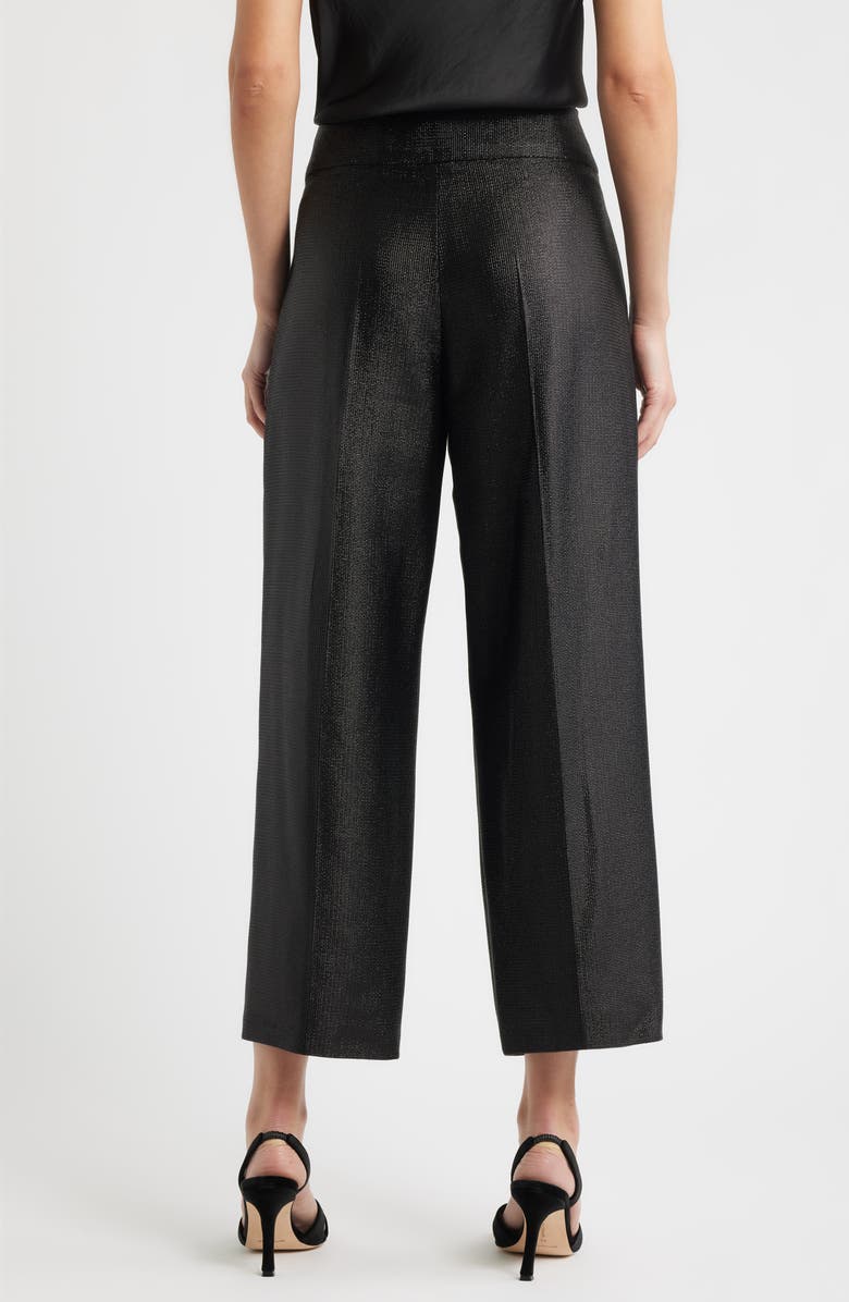 BOSS Tacres Metallic Ankle Wide Leg Pants, Alternate, color, Black