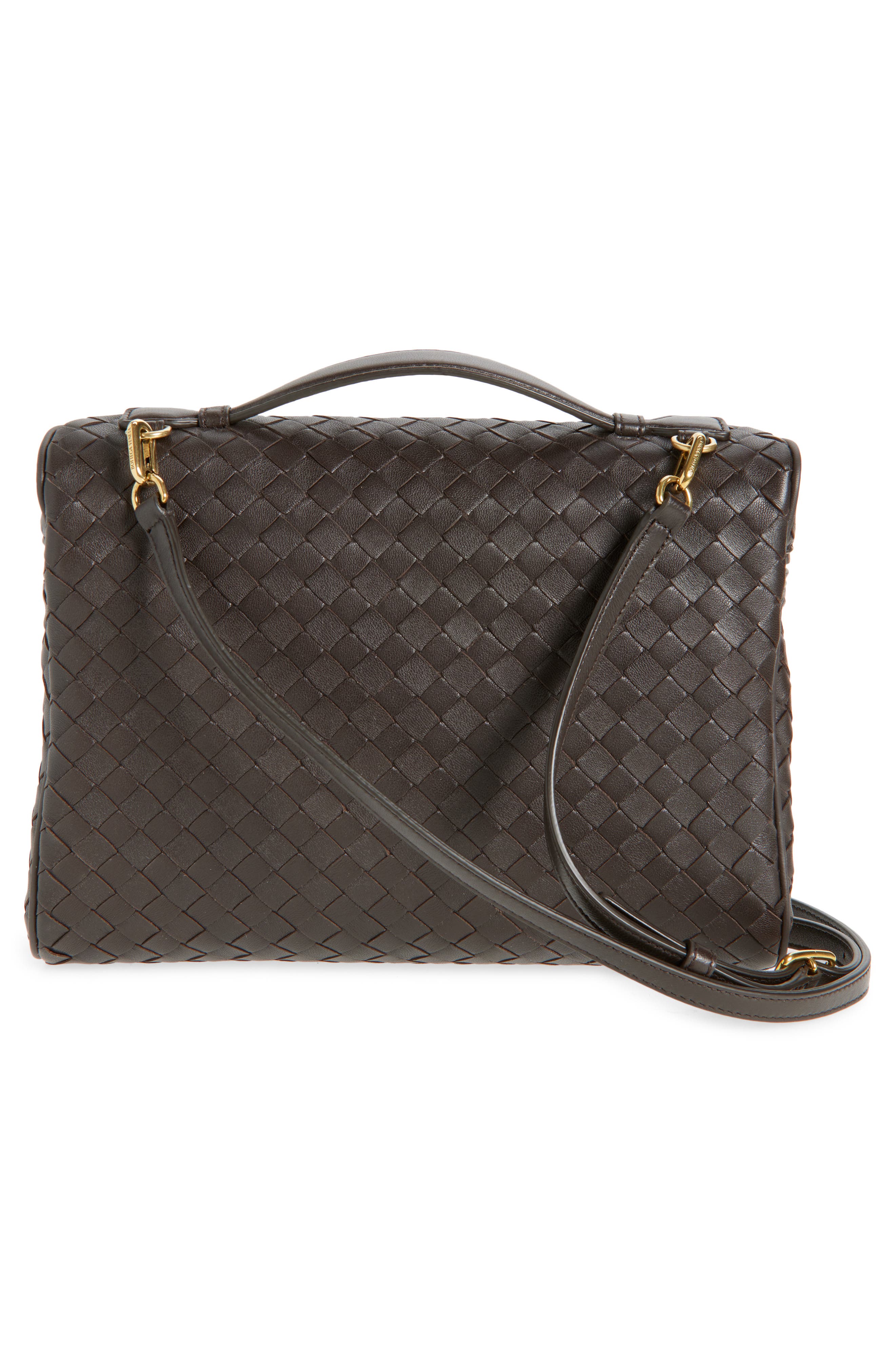 Bottega Veneta Soft Vanity Intrecciato Leather Vanity Case, Alternate, color, 2190 Fondant-M Brass