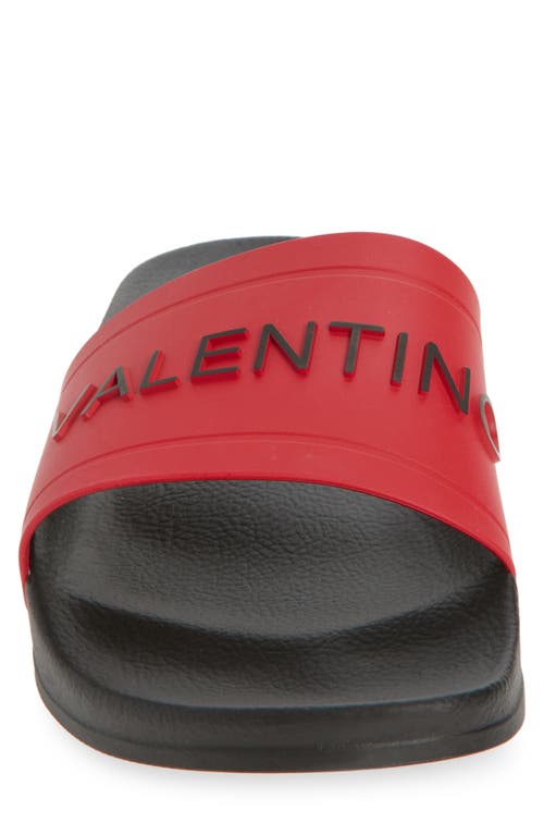 Valentino By Mario Valentino Giano Slide Sandal In Dark Red