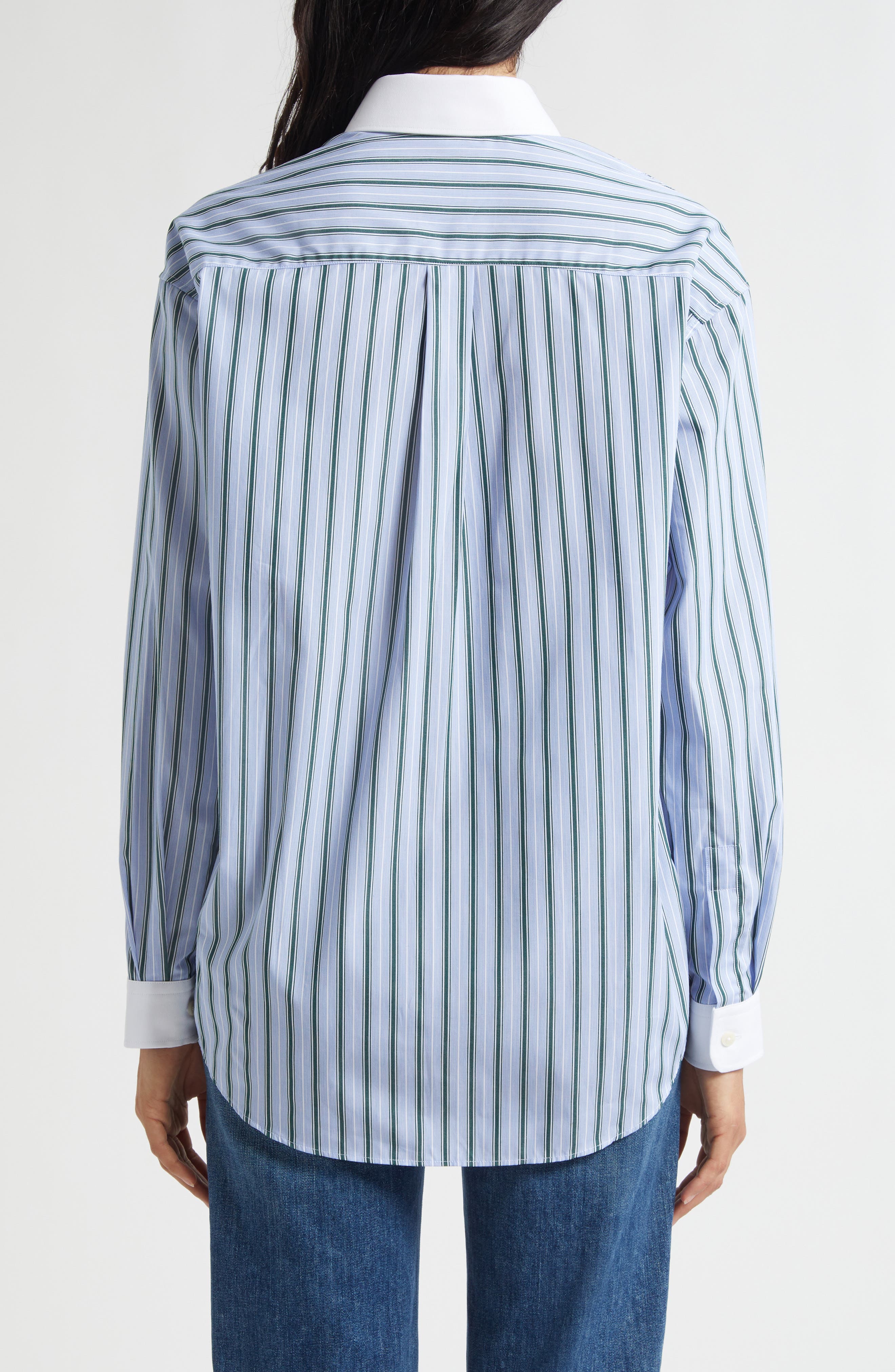 SRC Stripe Oversize Cotton Poplin Button-Up Shirt - image 2