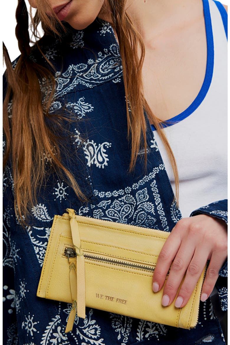 We the Free Emerson Leather Wallet, Alternate, color, BUTTER YELLOW