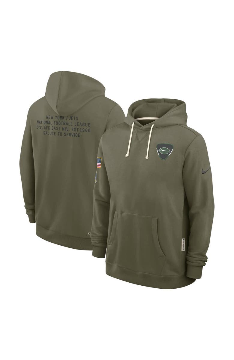 Nike Men's Nike Olive New York Jets 2025 Salute to Service Sideline Standard Issue Dri-FIT Hoodie, Main, color, Olive