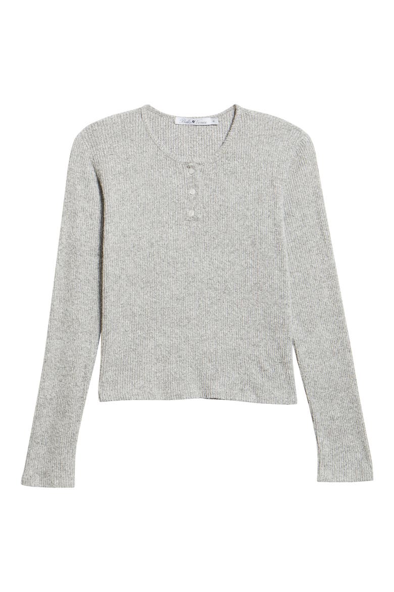 The Cameron Rib Henley, Alternate, color, HEATHER GREY